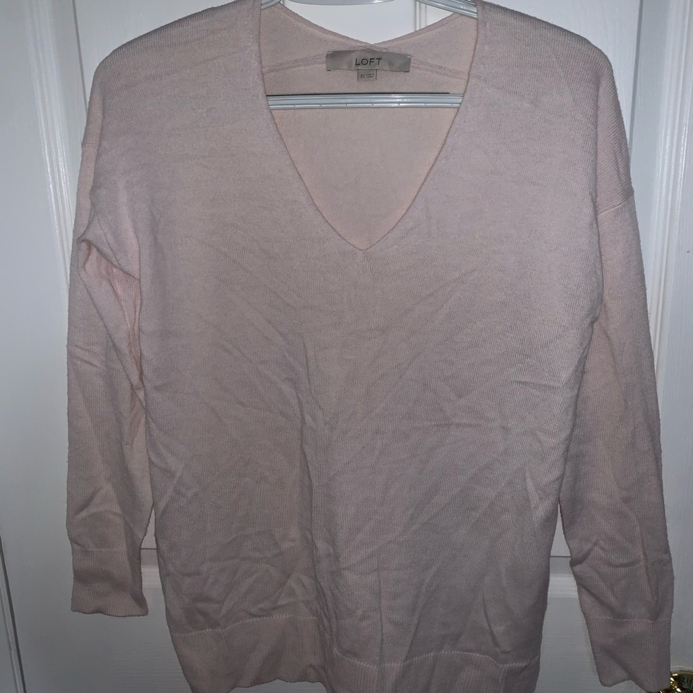3/4 length pink sweater